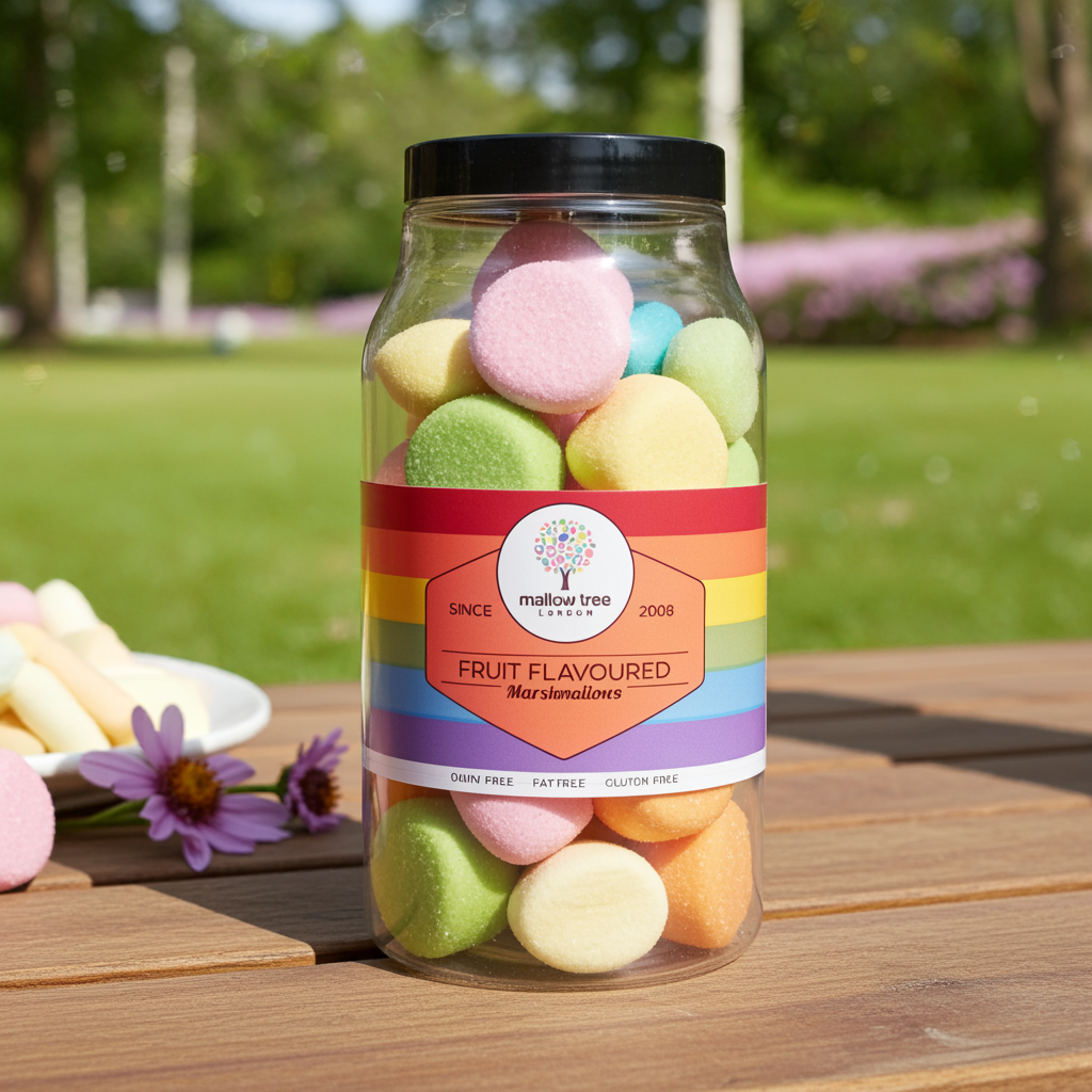 Assorted Flavoured Marshmallow Balls, Fun Mix, Gift Jar, 250g