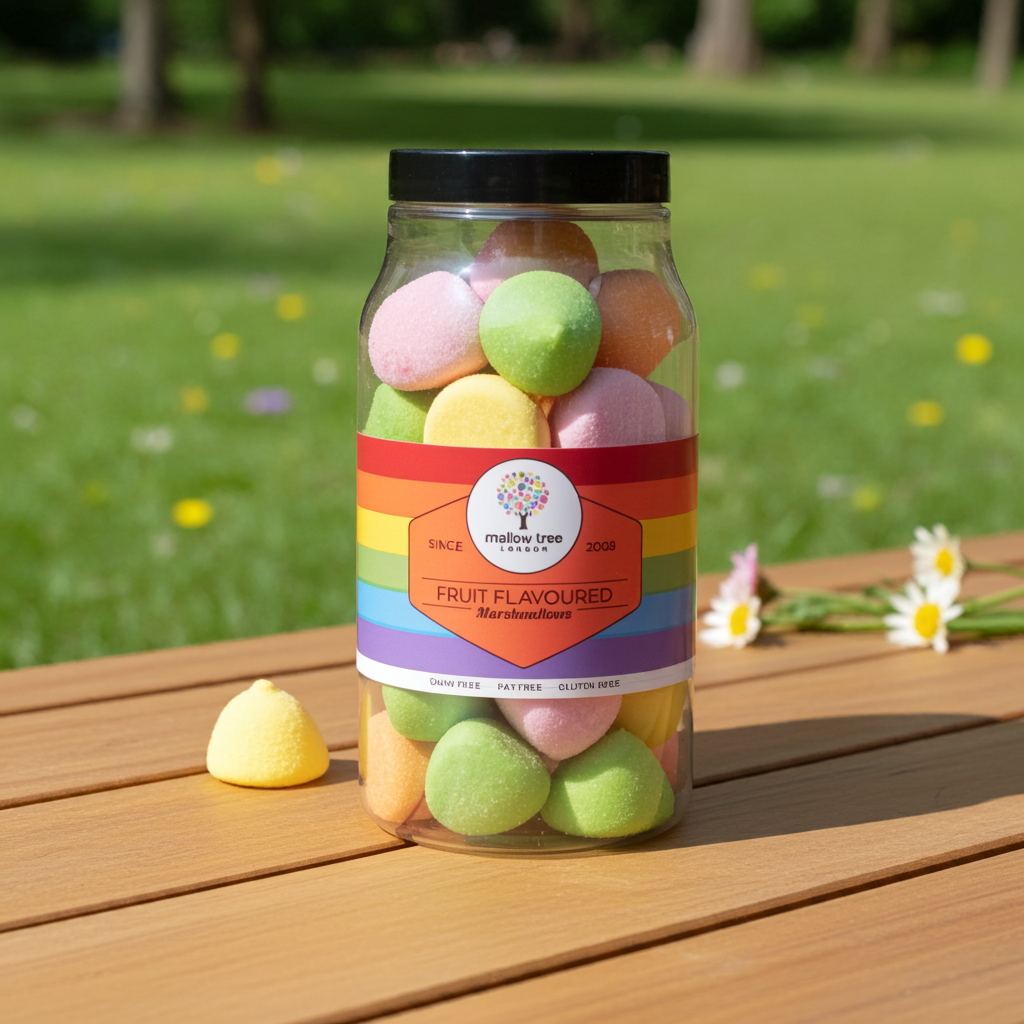 Assorted Flavoured Marshmallow Balls, Fun Mix, Gift Jar, 250g