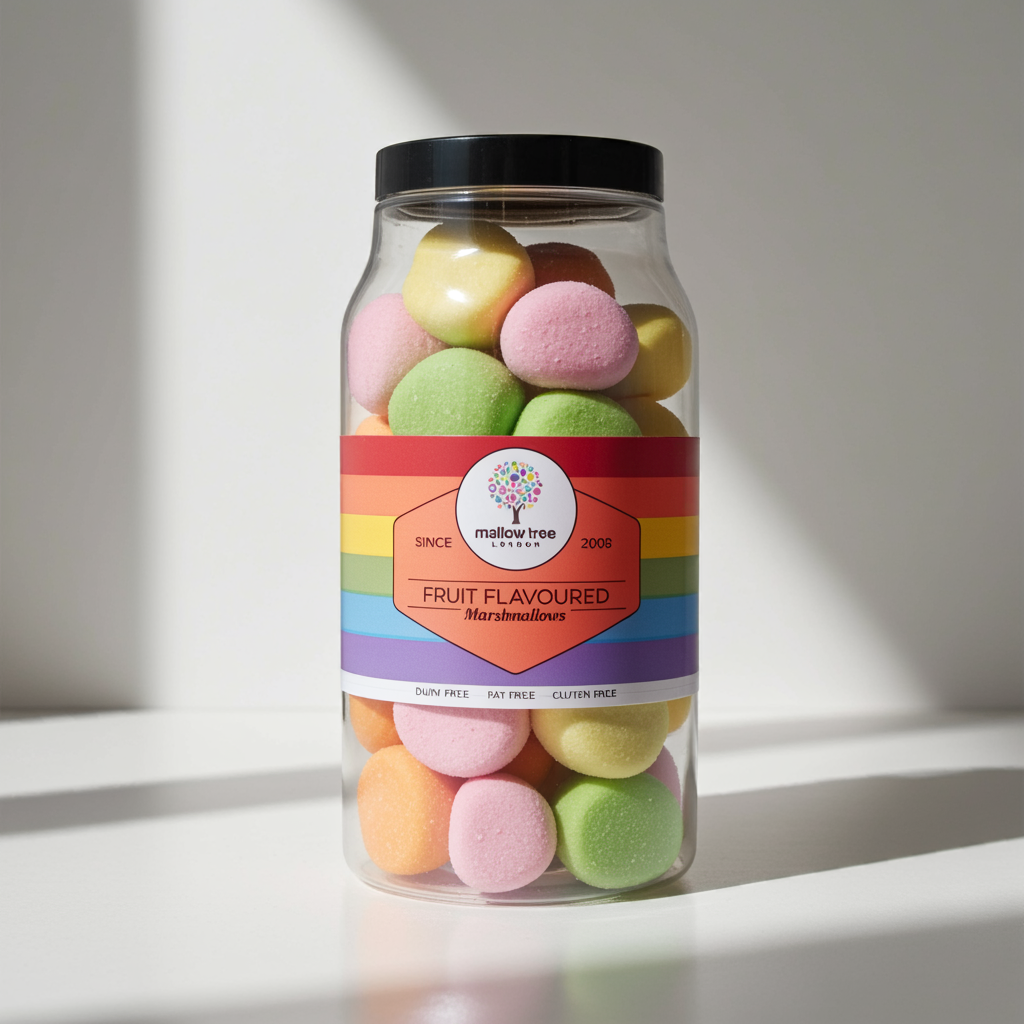 Assorted Flavoured Marshmallow Balls, Fun Mix, Gift Jar, 250g