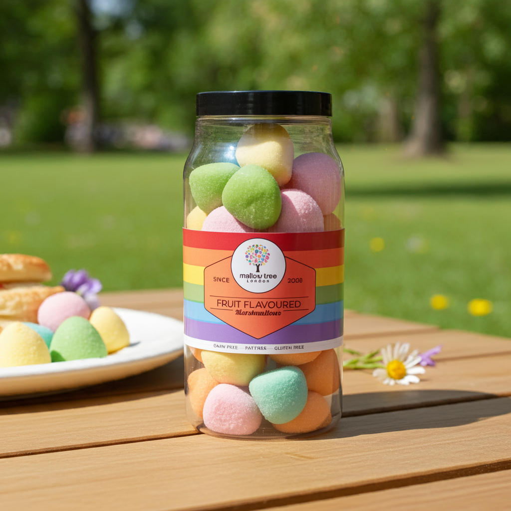 Assorted Flavoured Marshmallow Balls, Fun Mix, Gift Jar, 250g