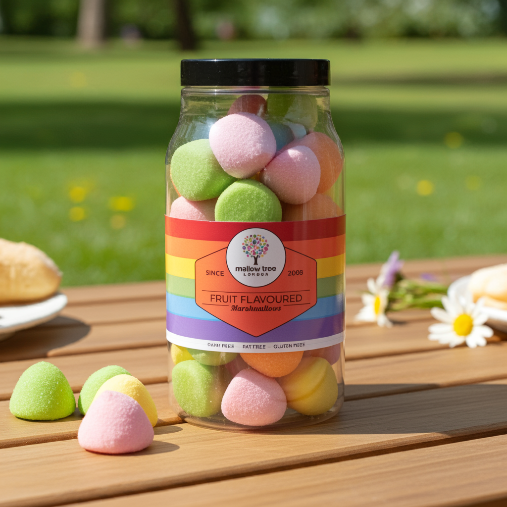 Assorted Flavoured Marshmallow Balls, Fun Mix, Gift Jar, 250g