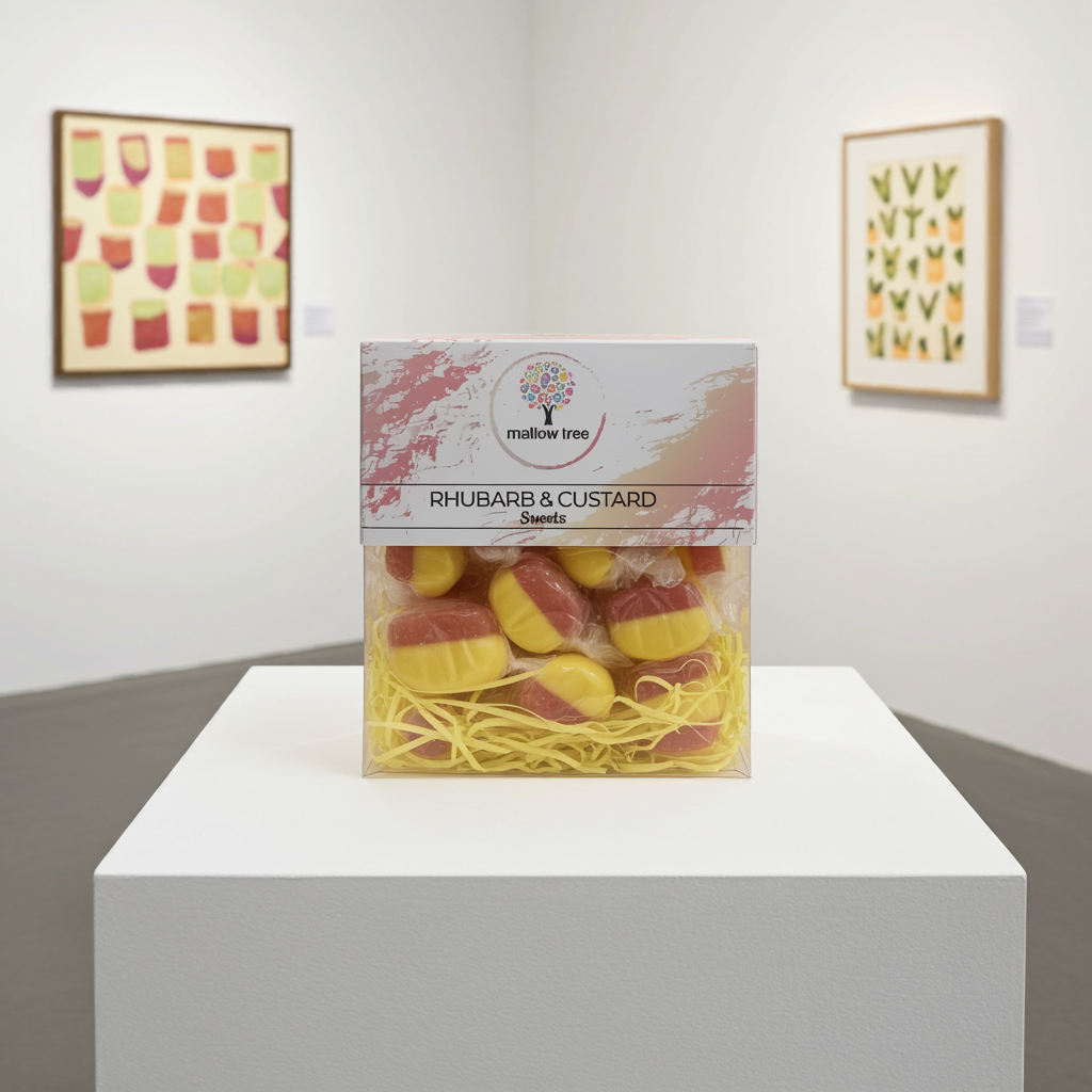Rhubarb & Custard Hard Boiled Sweets – 300g Box