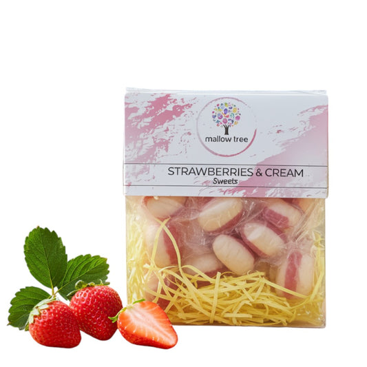 Strawberry & Cream Hard Boiled Sweets – 300g Box