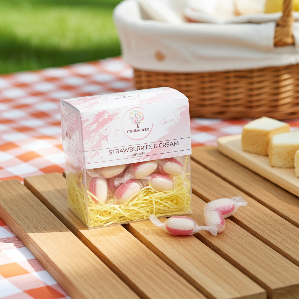 Strawberry & Cream Hard Boiled Sweets – 300g Box
