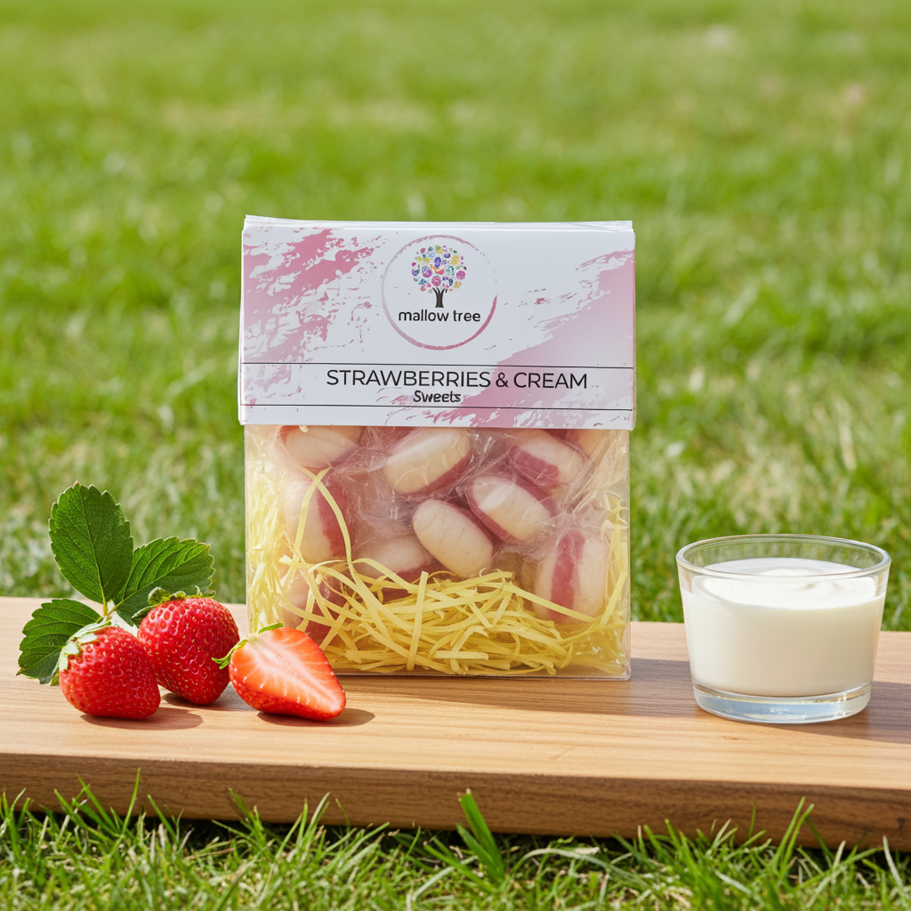 Strawberry & Cream Hard Boiled Sweets – 300g Box