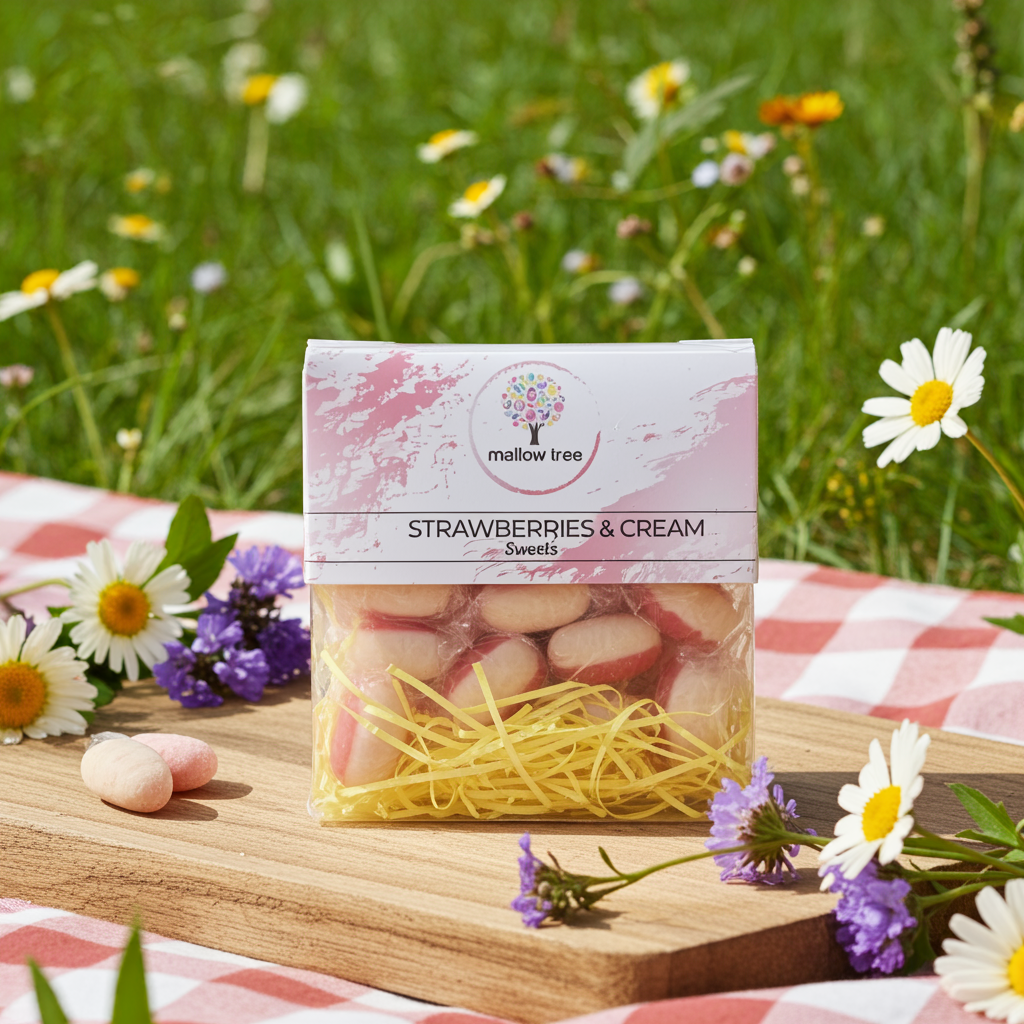 Strawberry & Cream Hard Boiled Sweets – 300g Box