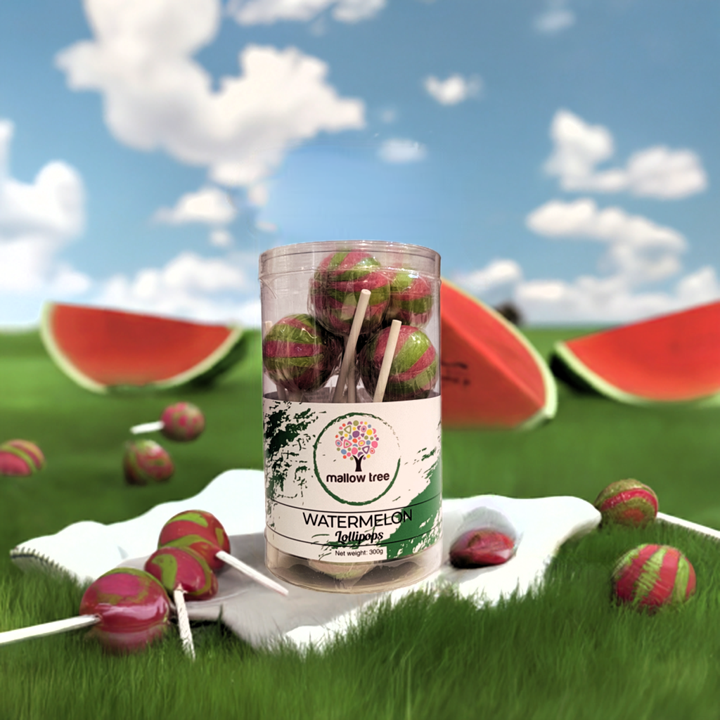 Watermelon Flavoured Lollipops - Tub of 12