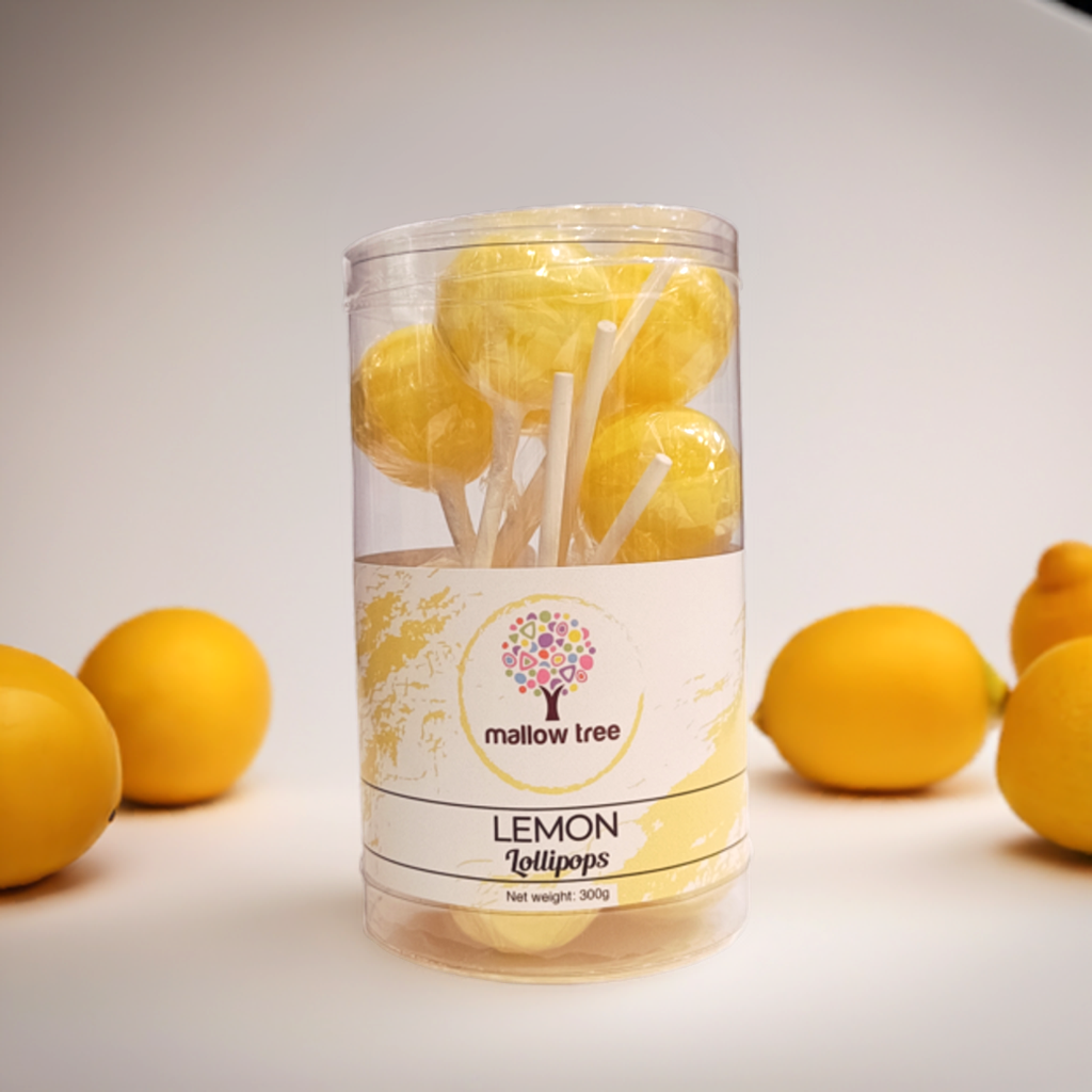 Lemon Flavoured Lollipops - Tub of 12