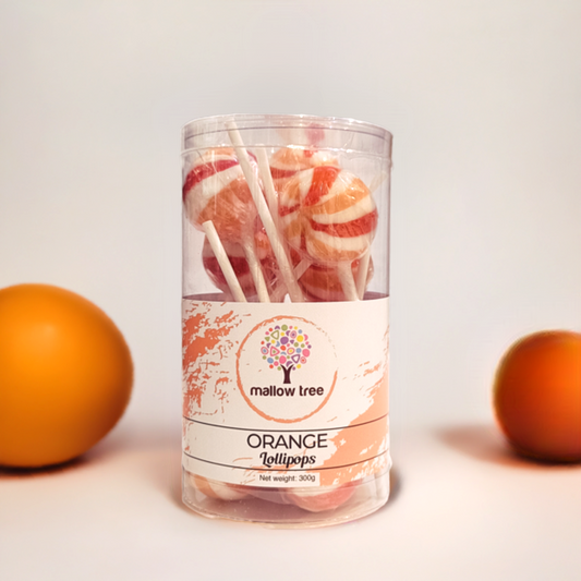 Orange Flavoured Lollipops - Tub of 12