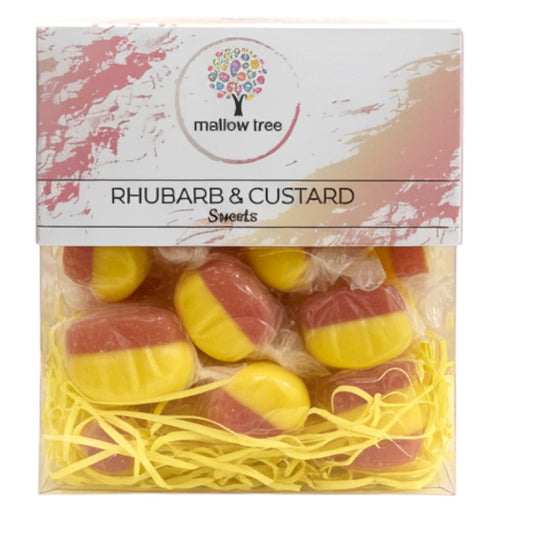Rhubarb & Custard Hard Boiled Sweets – 300g Box