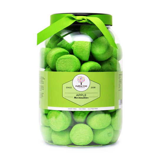Apple Flavoured Marshmallow Balls Ribbon Large Gift Jar, 600 g
