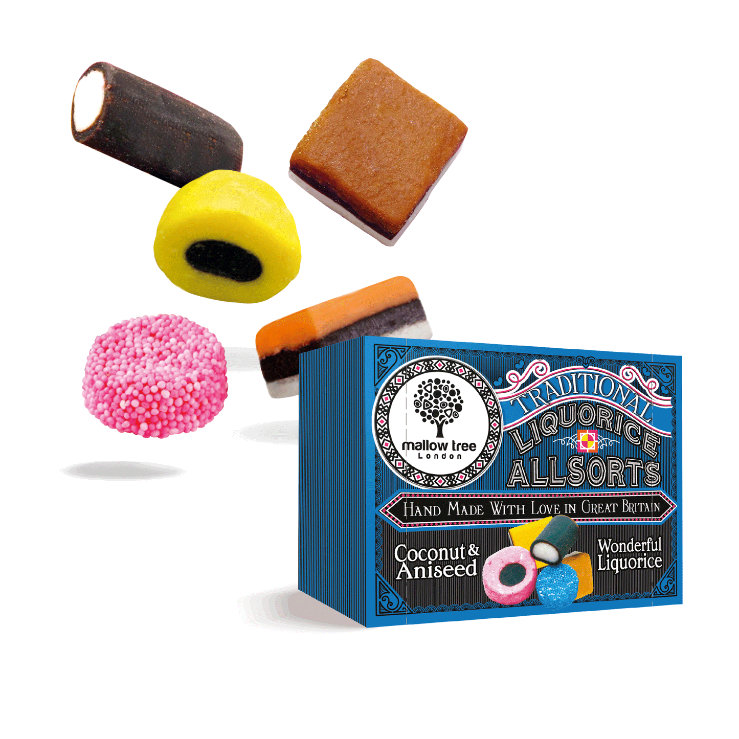 Traditional Liquorice Allsorts Sweets (Pack of 10 x 70g)