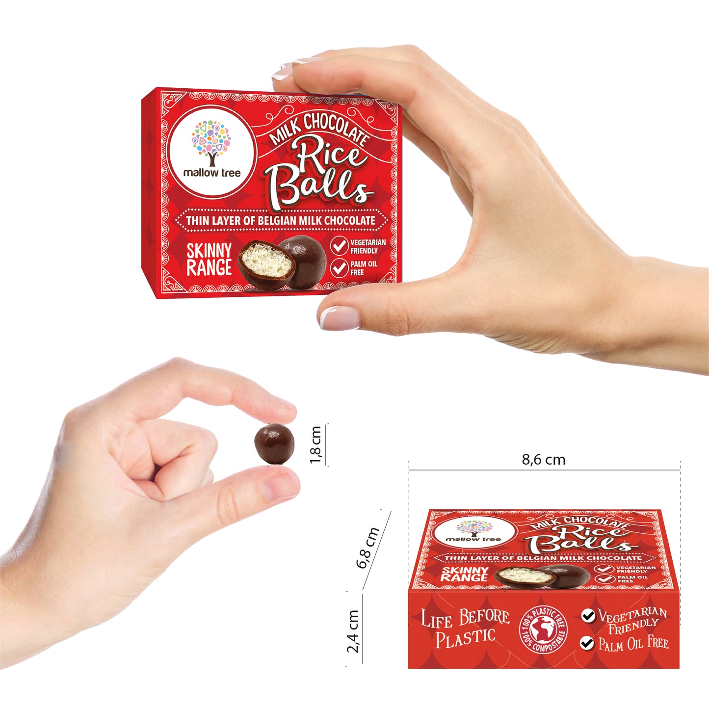 Milk Belgian Chocolate Coated Rice Balls Sweet Box (Pack of 10 x 35g)