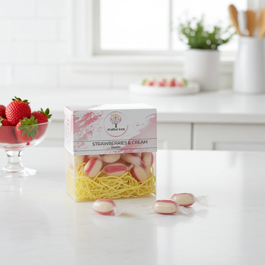 Strawberry & Cream Hard Boiled Sweets – 300g Box