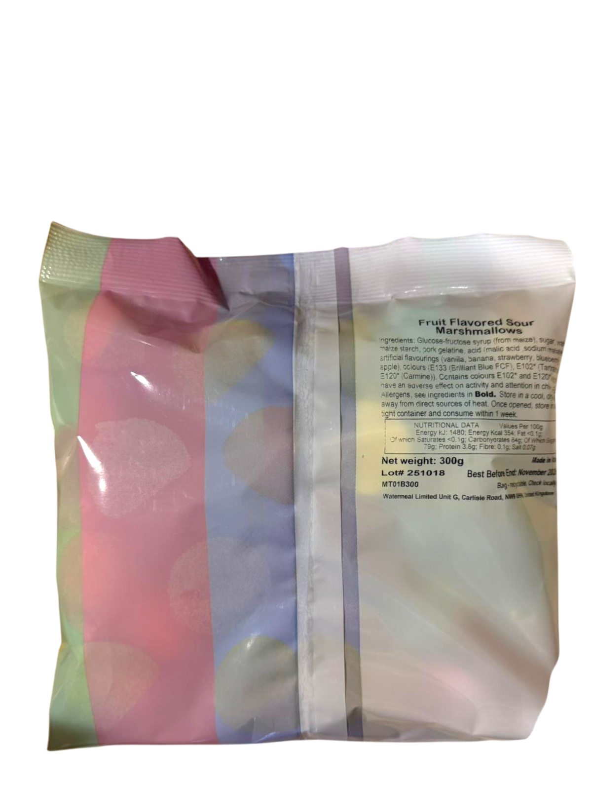 Fruit Flavoured Sour Marshmallow Balls, Fun Mix, Gift Bag, 300g