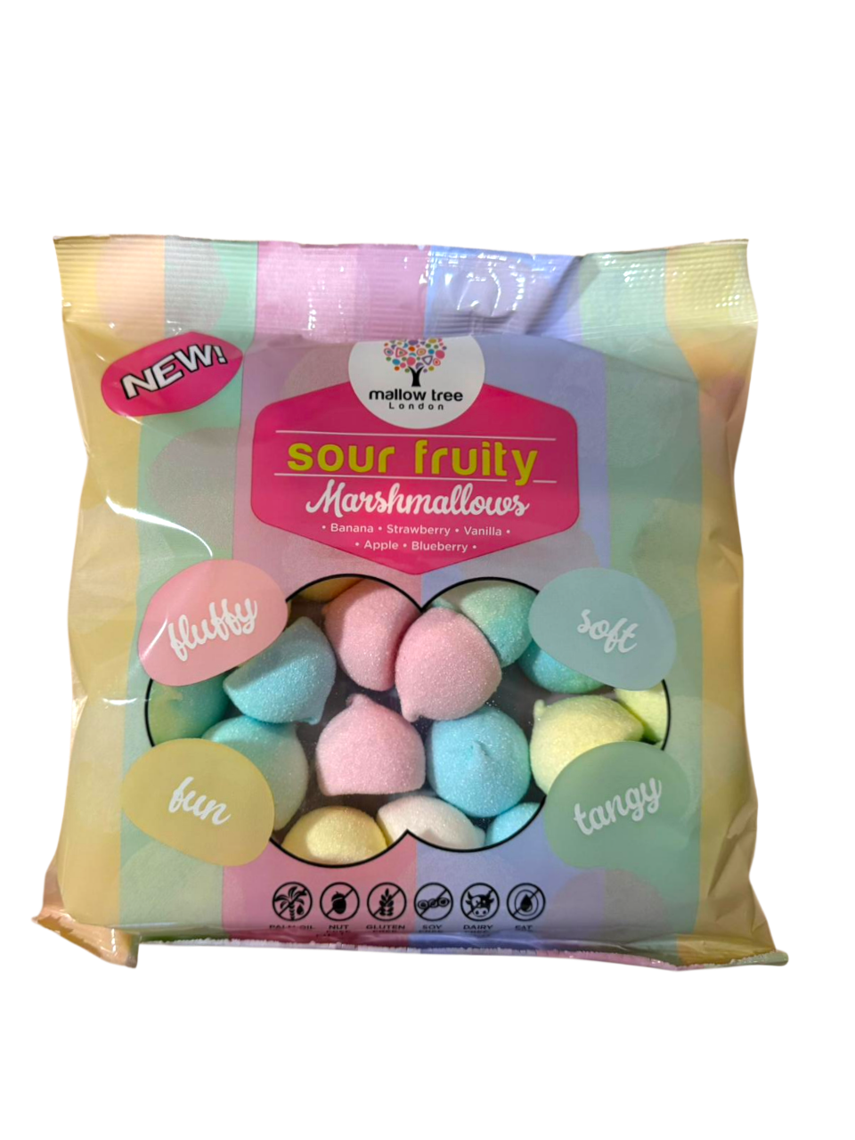 Fruit Flavoured Sour Marshmallow Balls, Fun Mix, Gift Bag, 300g