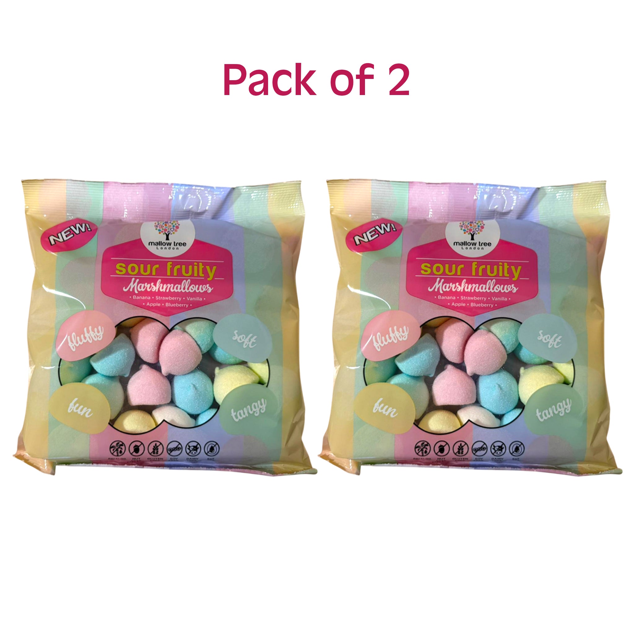 Fruit Flavoured Sour Marshmallow Balls, Fun Mix, Gift Bag, 300g - Pack ...