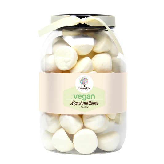 Vegan Vanilla Flavoured Marshmallows, Ribbon Large Gift Jar, 700 g