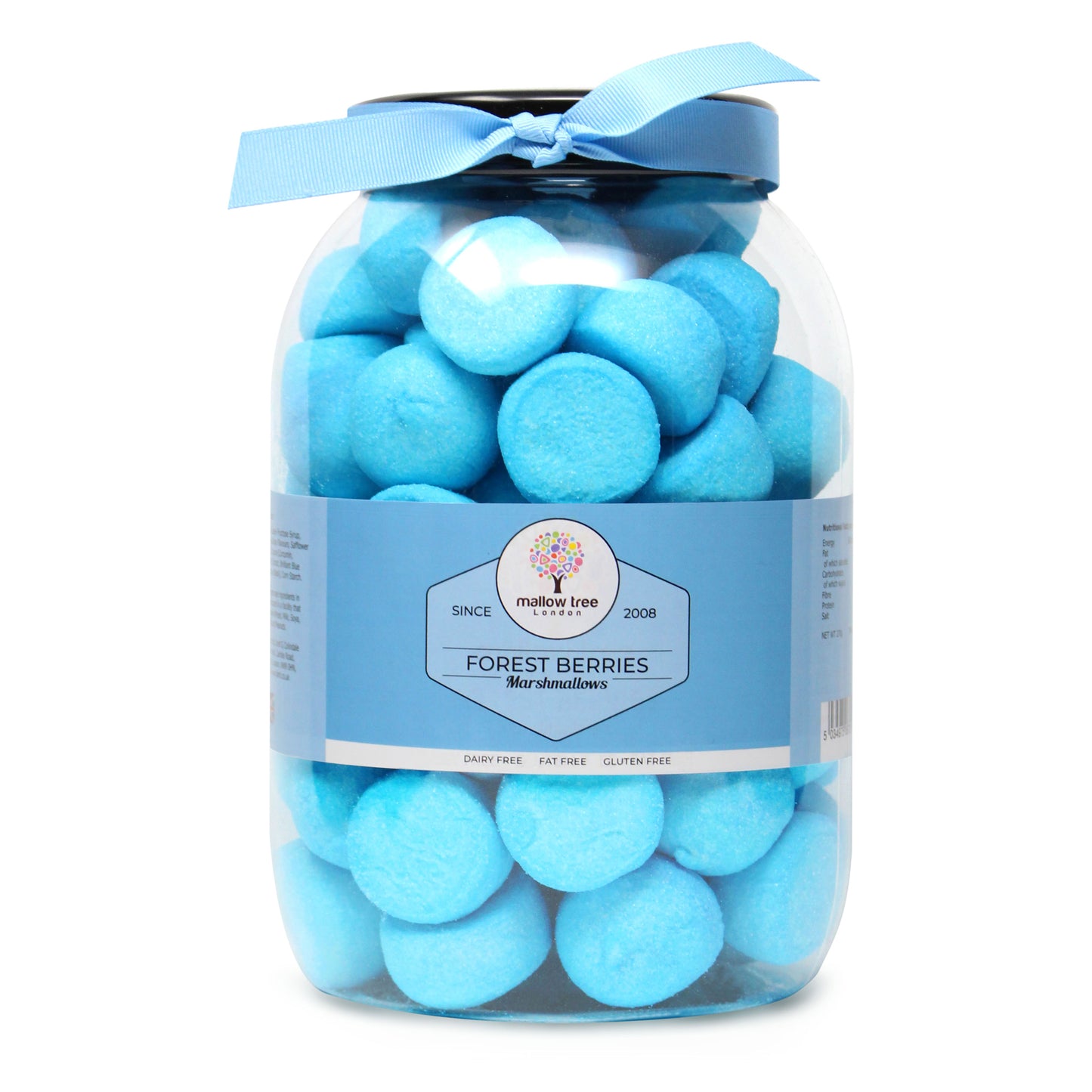 Forest Berries Flavoured Marshmallow Balls Ribbon Large Gift Jar, 600 g