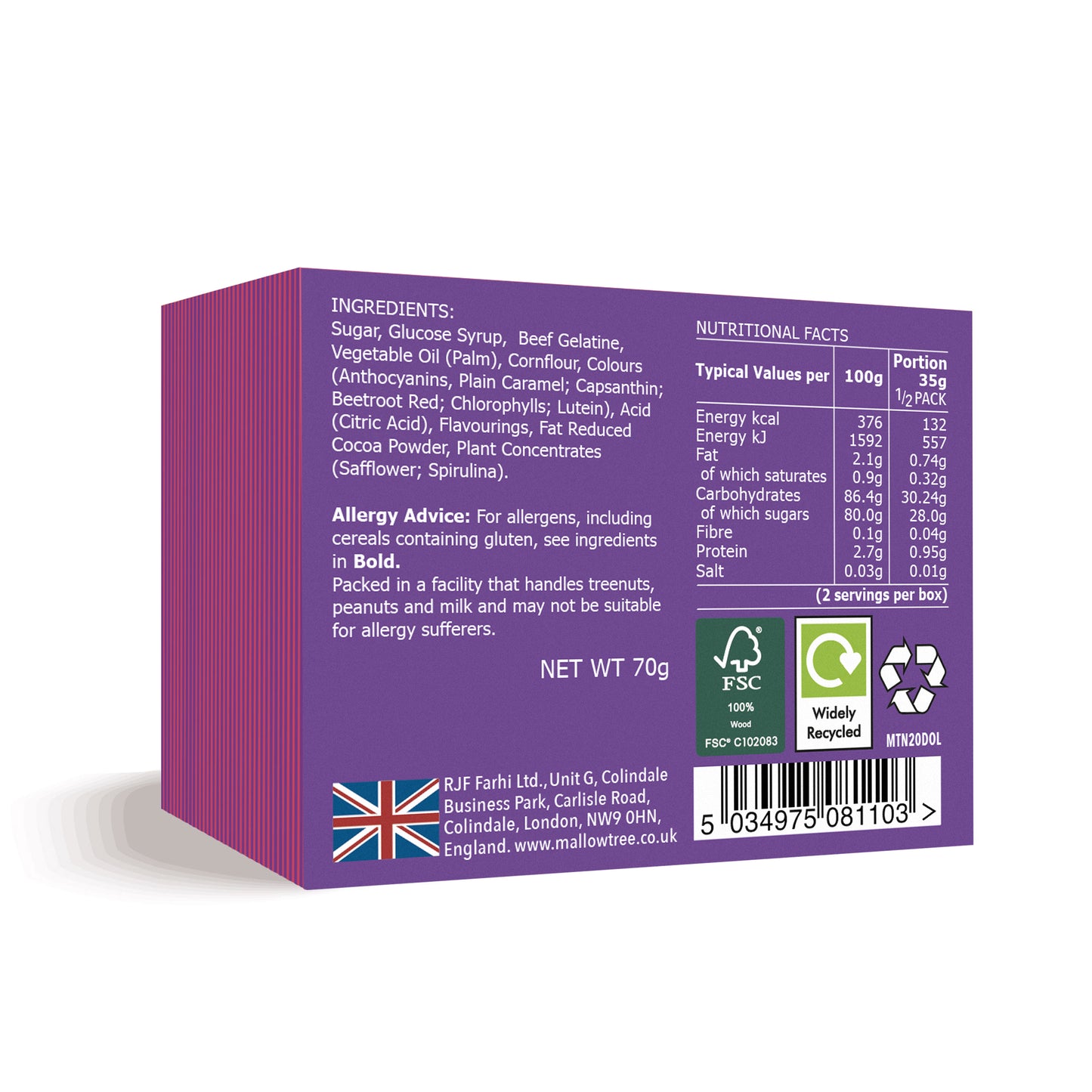 Assorted Traditional Dolly Mixture Sweets (Pack of 10 x 70g)
