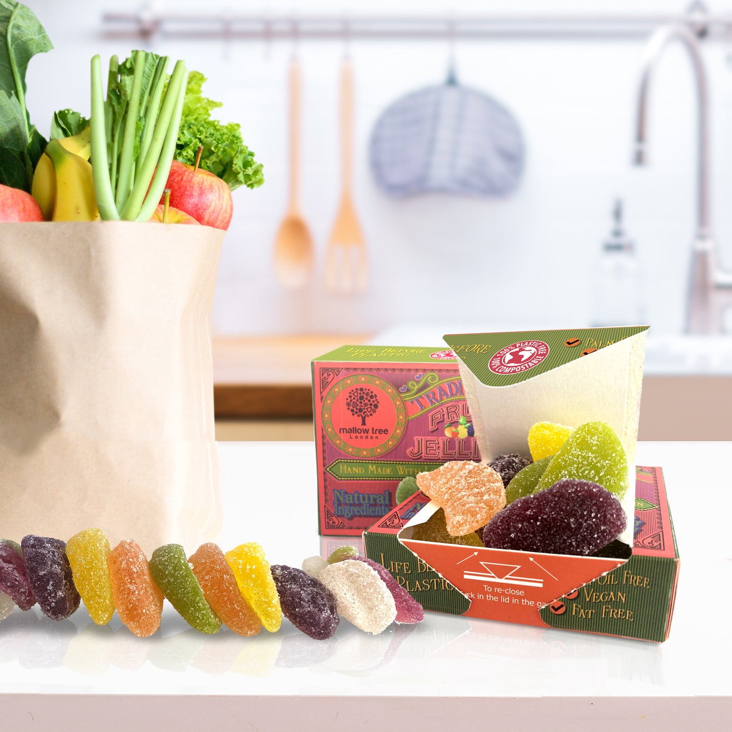 Vegan Traditional Assorted Fruit Jelly Sweets (Pack of 10 x 70g)