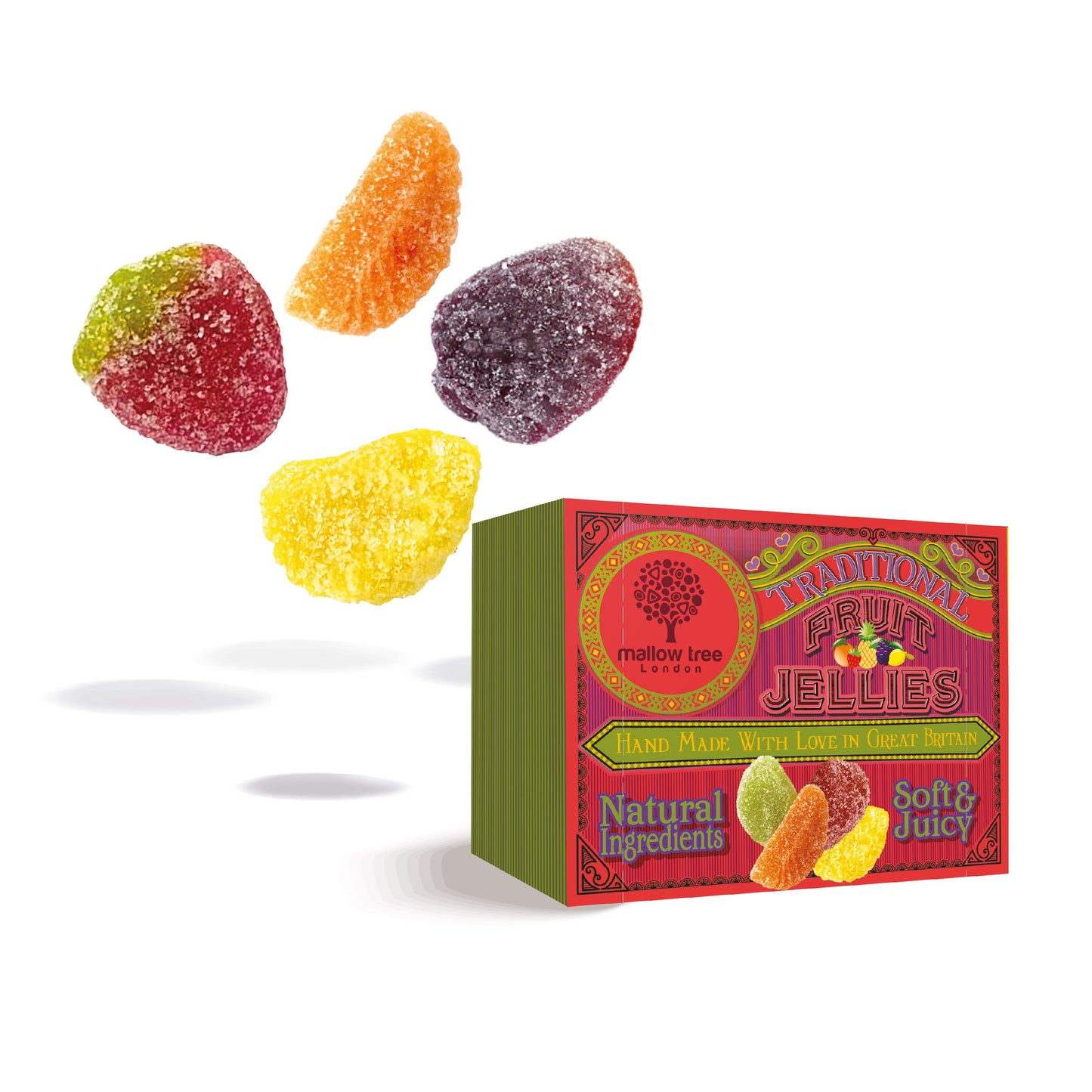 Vegan Traditional Assorted Fruit Jelly Sweets (Pack of 10 x 70g)