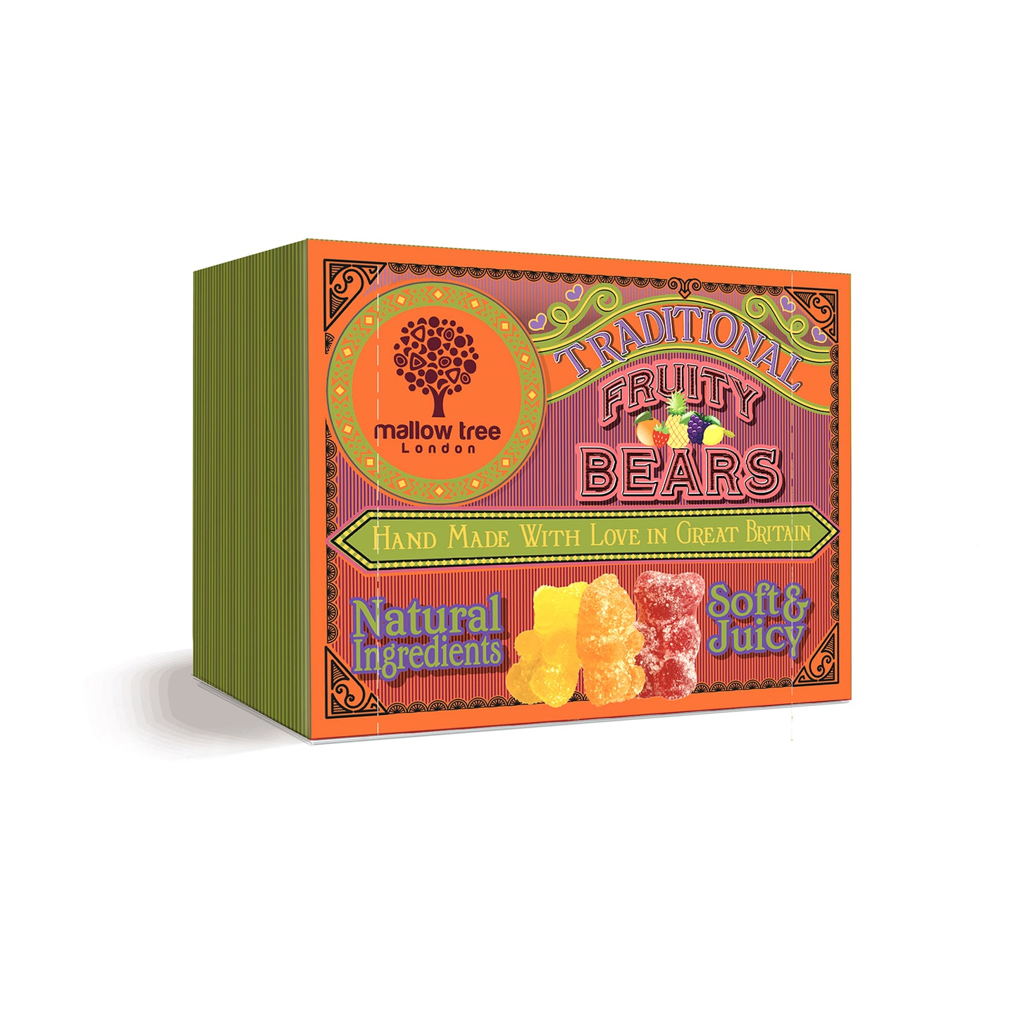 Traditional Assorted Fruit Jelly Bears Sweets (Pack of 10 x 70g)
