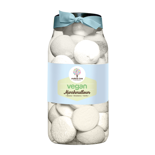 Assorted Flavoured Vegan Marshmallow Balls Ribbon Large Gift Jar, 250 g