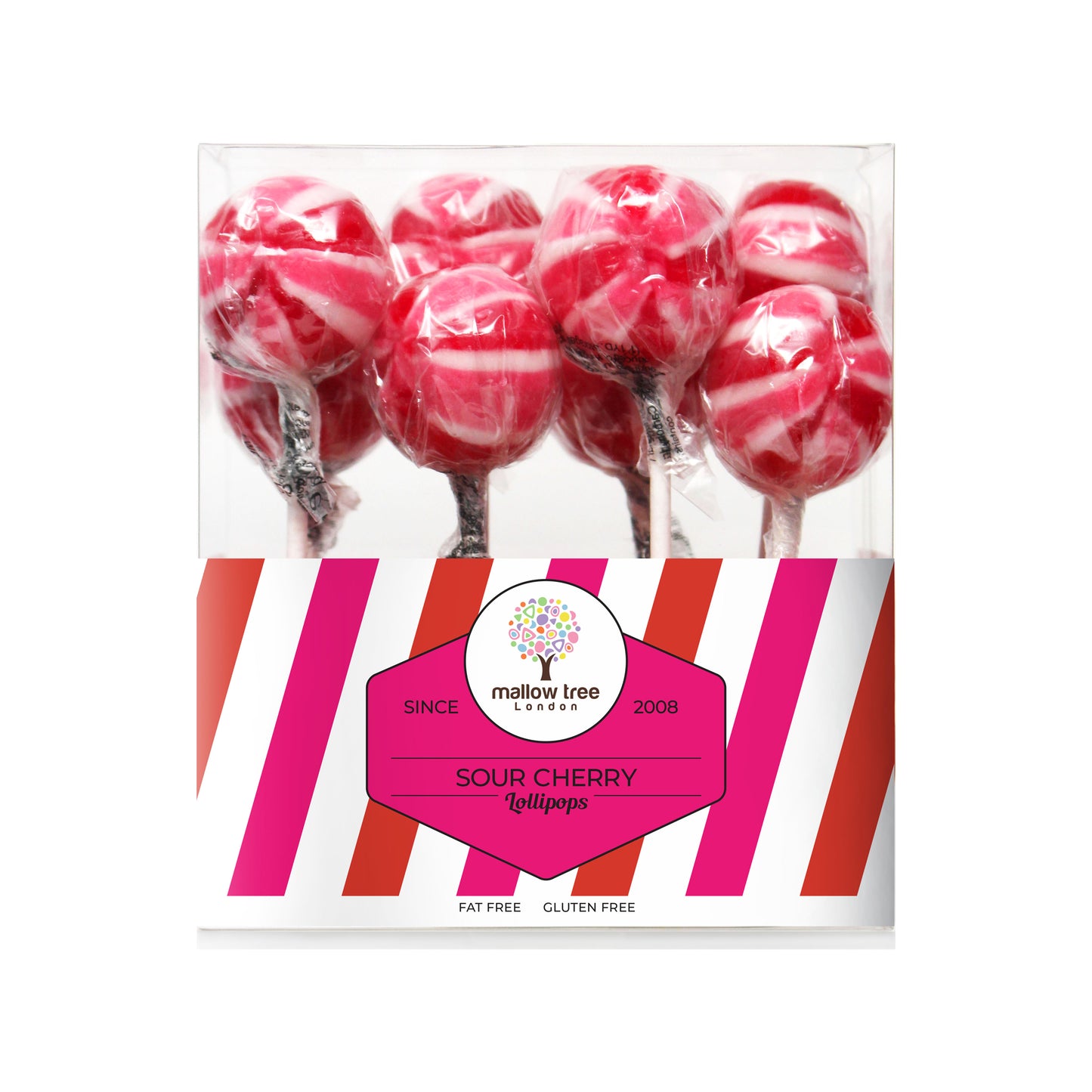 Sour Cherry Flavoured Large Lollipops Gift Box, 200 g