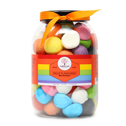 Assorted Flavoured Marshmallow Balls, Fun Mix, Ribbon Large Gift Jar, 600 g
