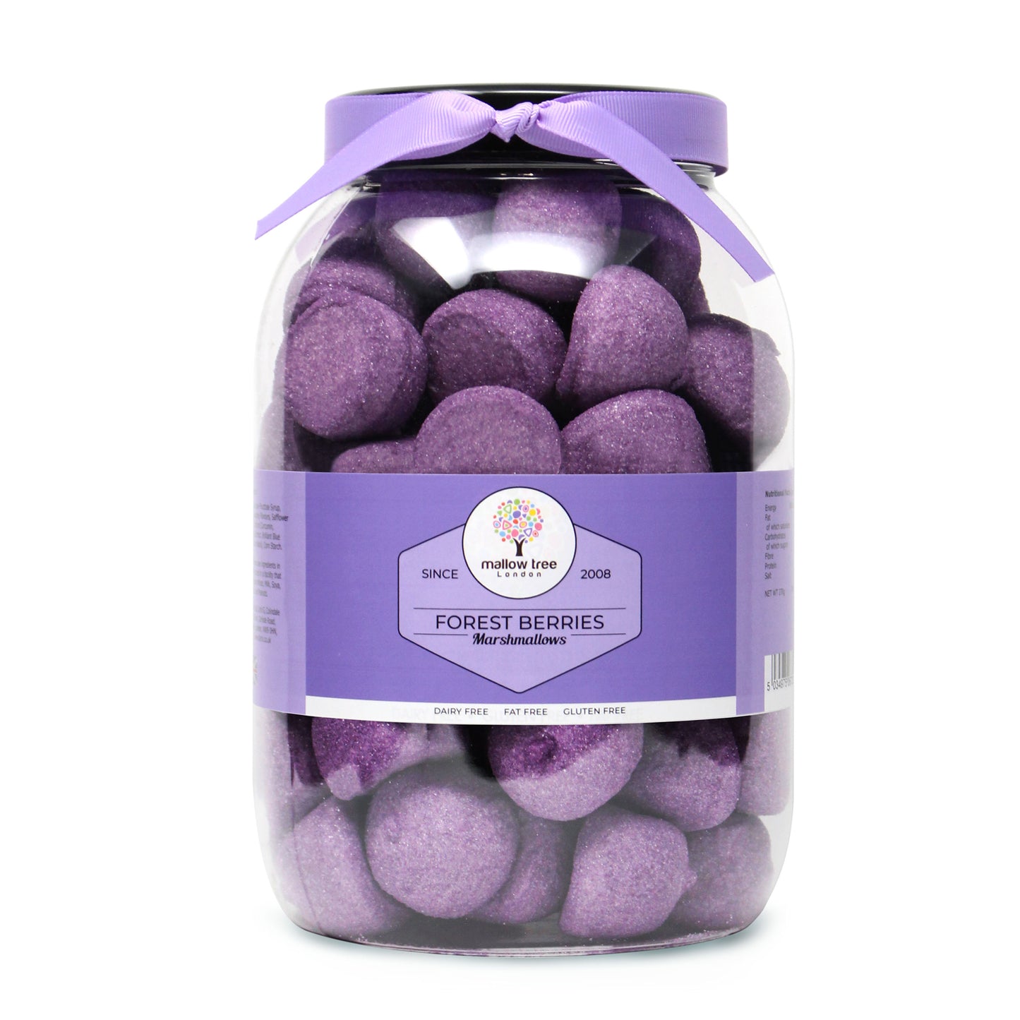 Forest Berries Flavoured Marshmallow Balls Ribbon Large Gift Jar, 600 g