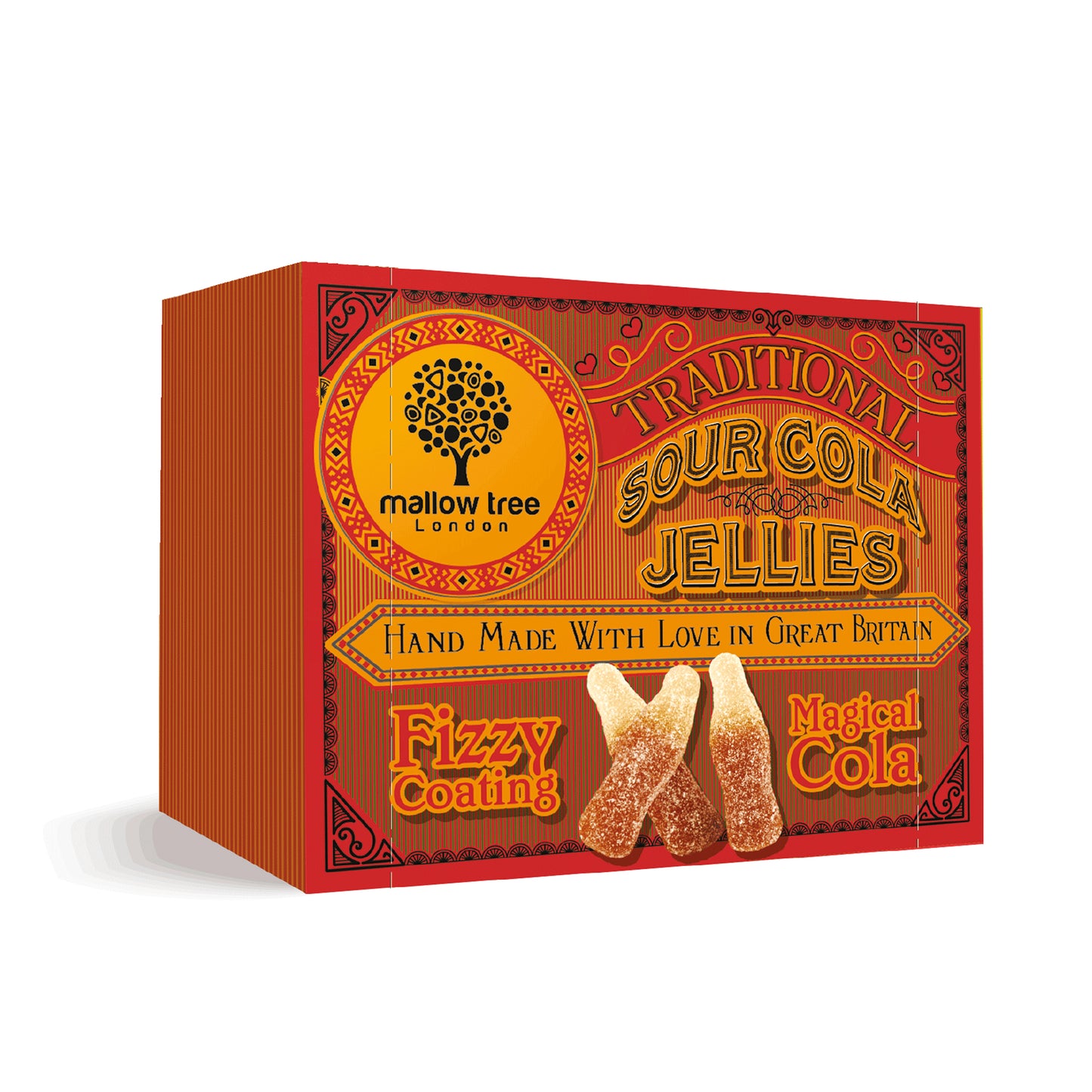 Traditional Sour Cola Jellies Sweets (Pack of 10 x 60g)